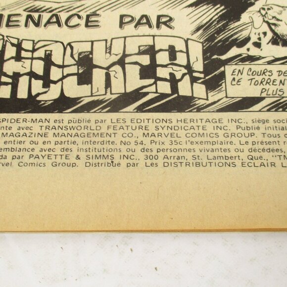 6 L'Etonnant Spider-Man by Editions Heritage French Comic Book 1975 No.50, 51,55 - Picture 12 of 16